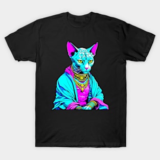 Sphynx cat Cyberpunk T-Shirt